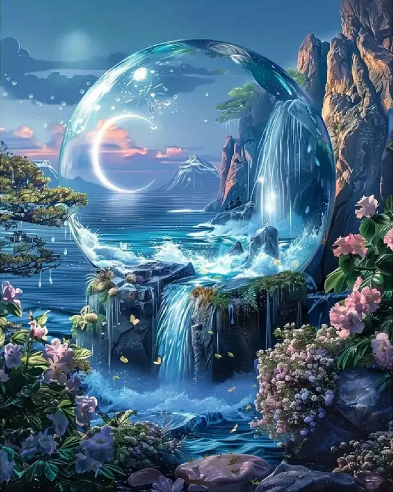 Bubble Seascape Paradise - Paint by Numbers Kit