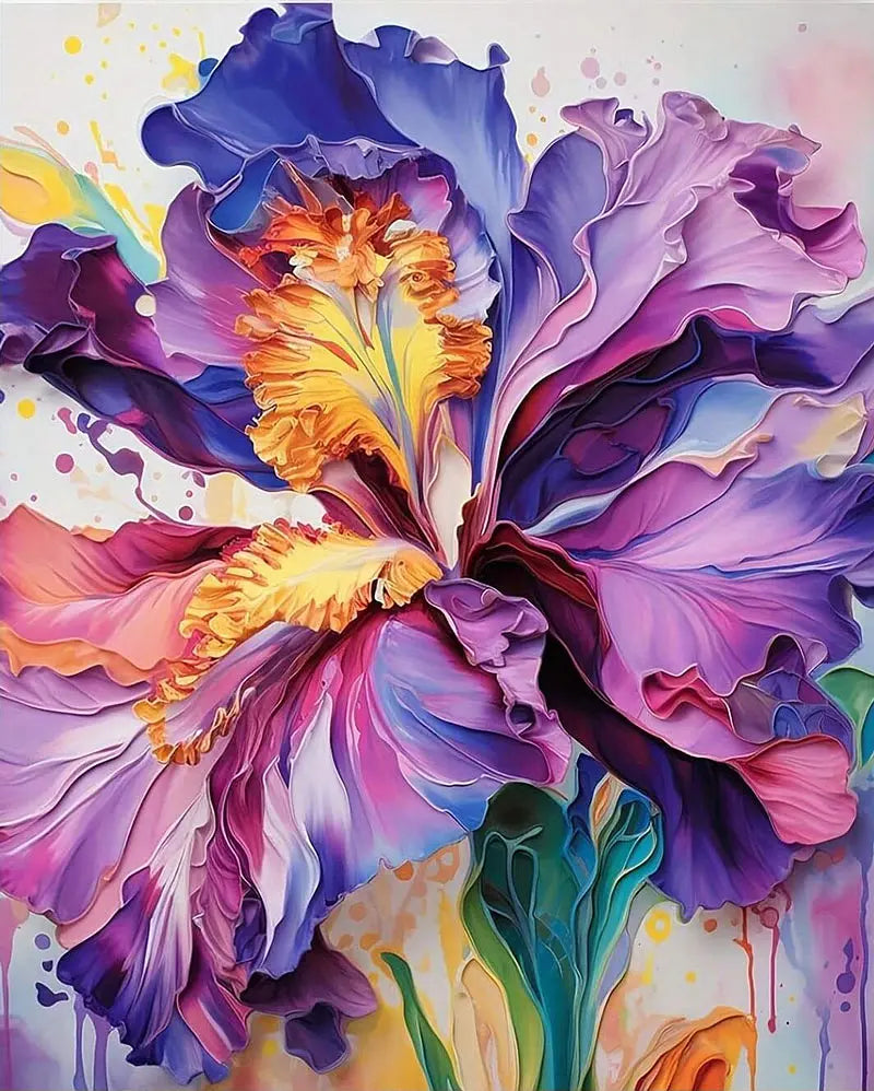 Purple Iris Bloom - Paint by Numbers Kit