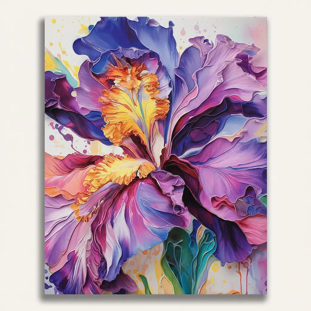 Purple Iris Bloom - Framed Paint by Numbers Kit