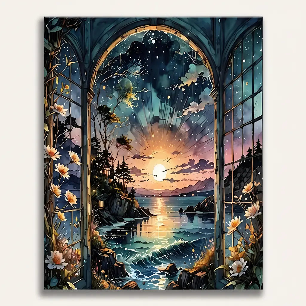 Sunset Gateway - Framed Paint by Numbers Kit