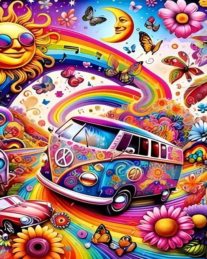 Psychedelic Van Art Kit - Paint by Numbers Kit