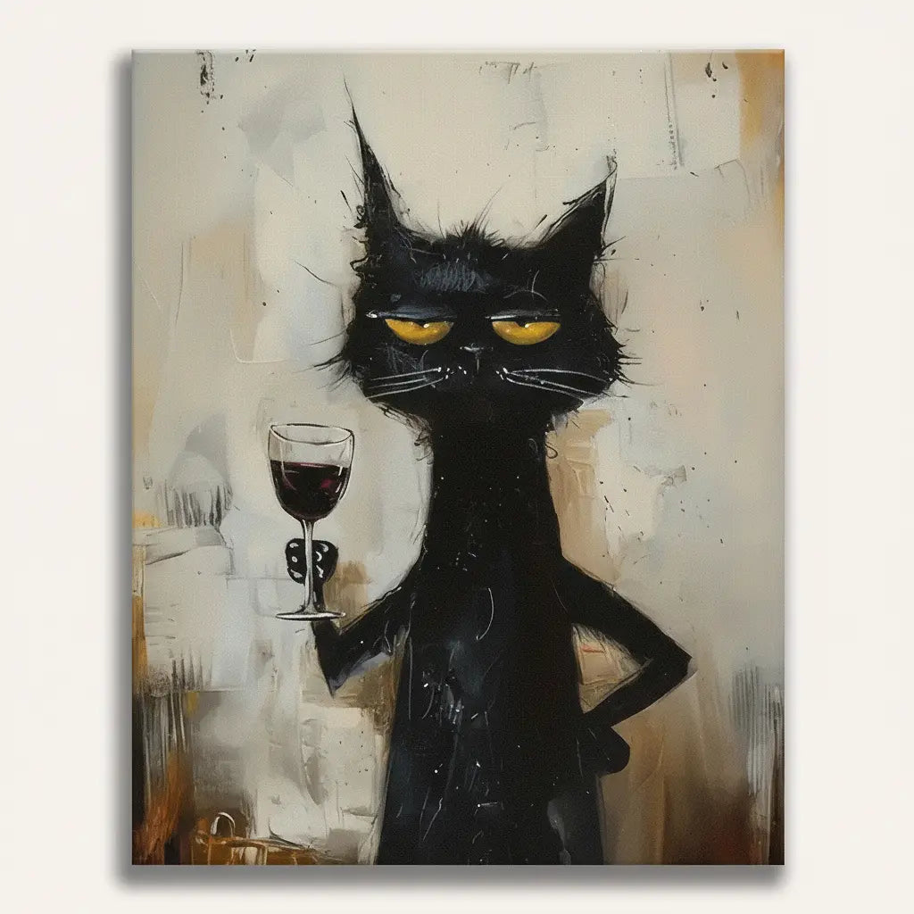 Grumpy Cat Wine | Paint By Numbers Kit