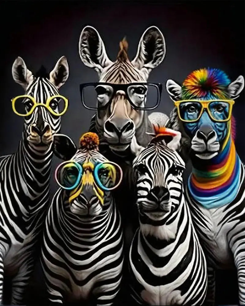 Cool Zebras | Paint By Numbers Kit