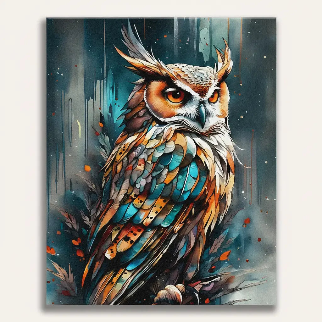 Majestic Owl Painting - Framed Paint by Numbers Kit