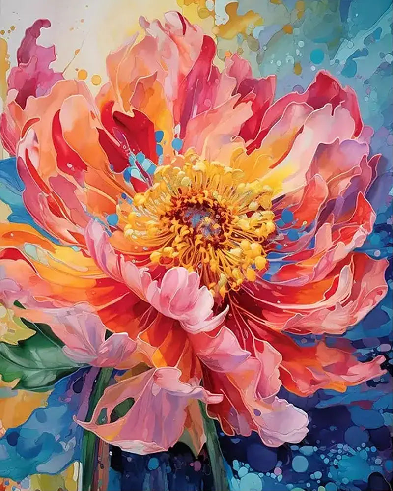 Vibrant Peony Bloom - Paint by Numbers Kit