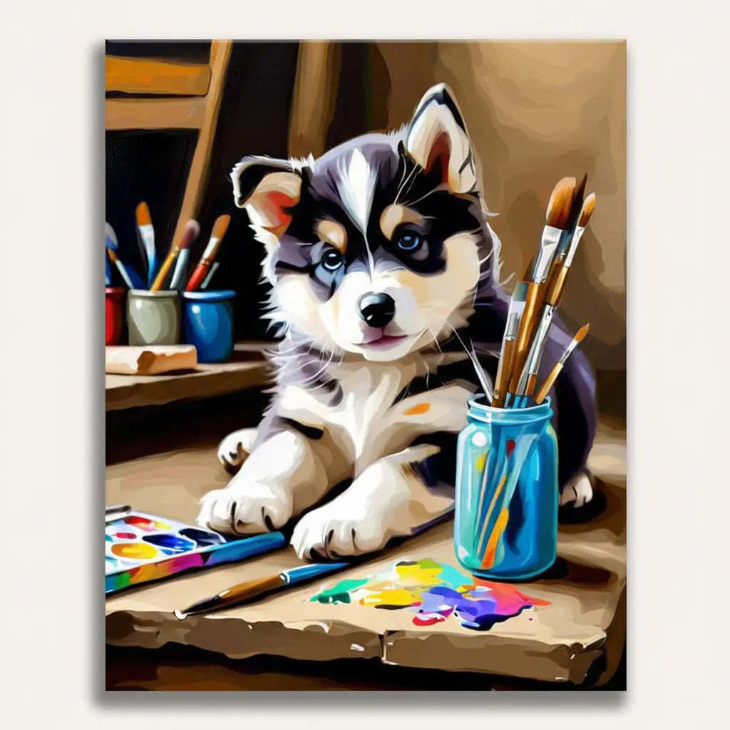 Artist Husky Puppy