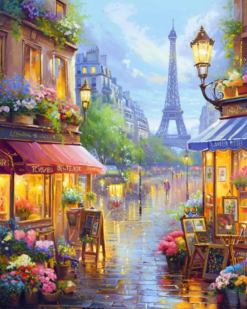 Paris Street Scene - Paint by Numbers Kit
