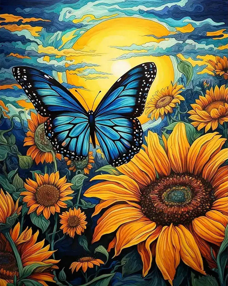 Butterfly Sunflower Paradise - Paint by Numbers Kit