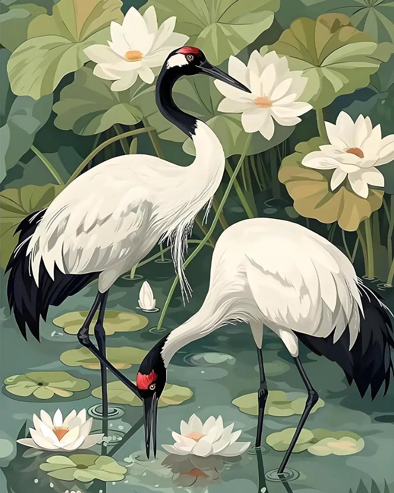 Crane Garden Sanctuary - Paint by Numbers Kit