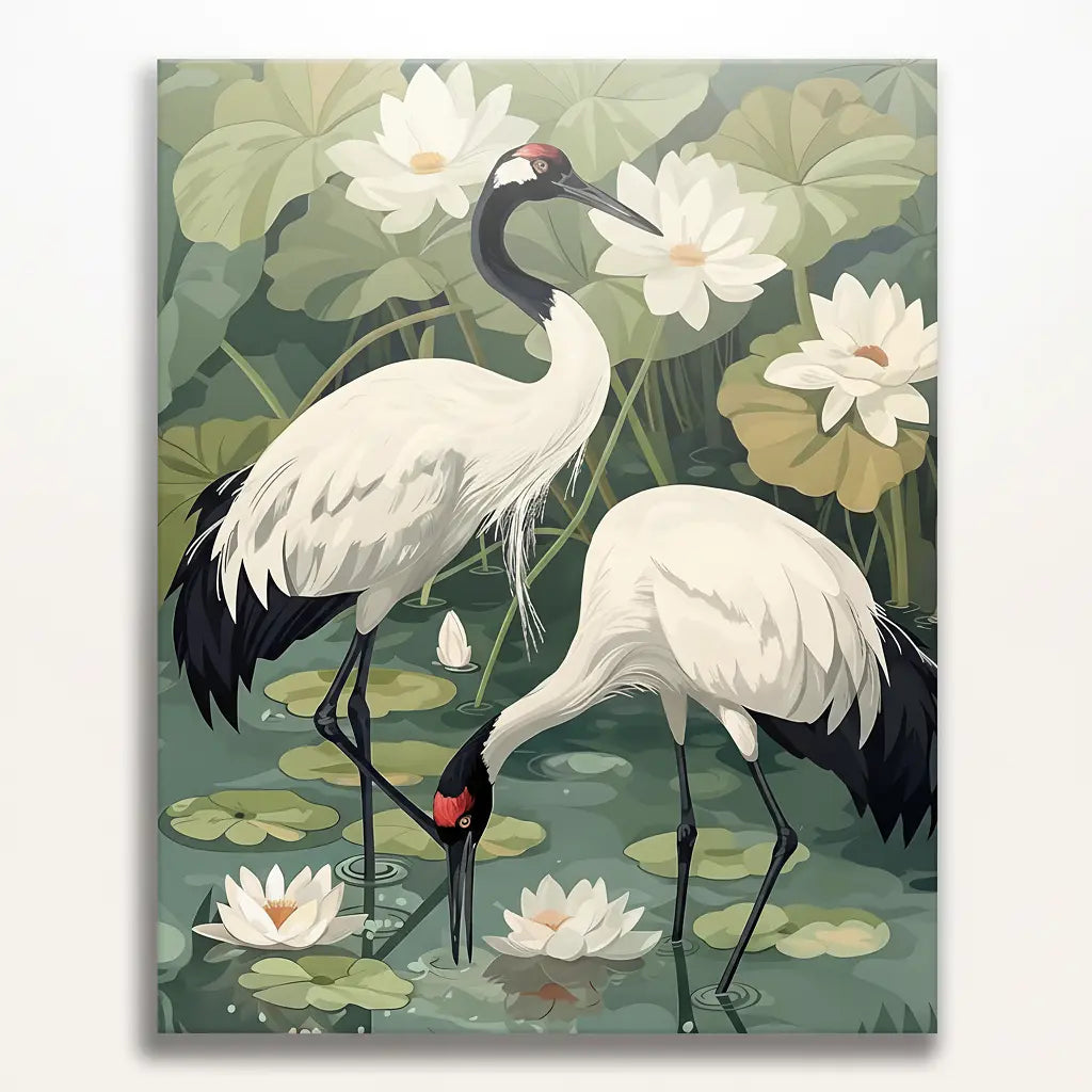Crane Garden Sanctuary - Framed Paint by Numbers Kit