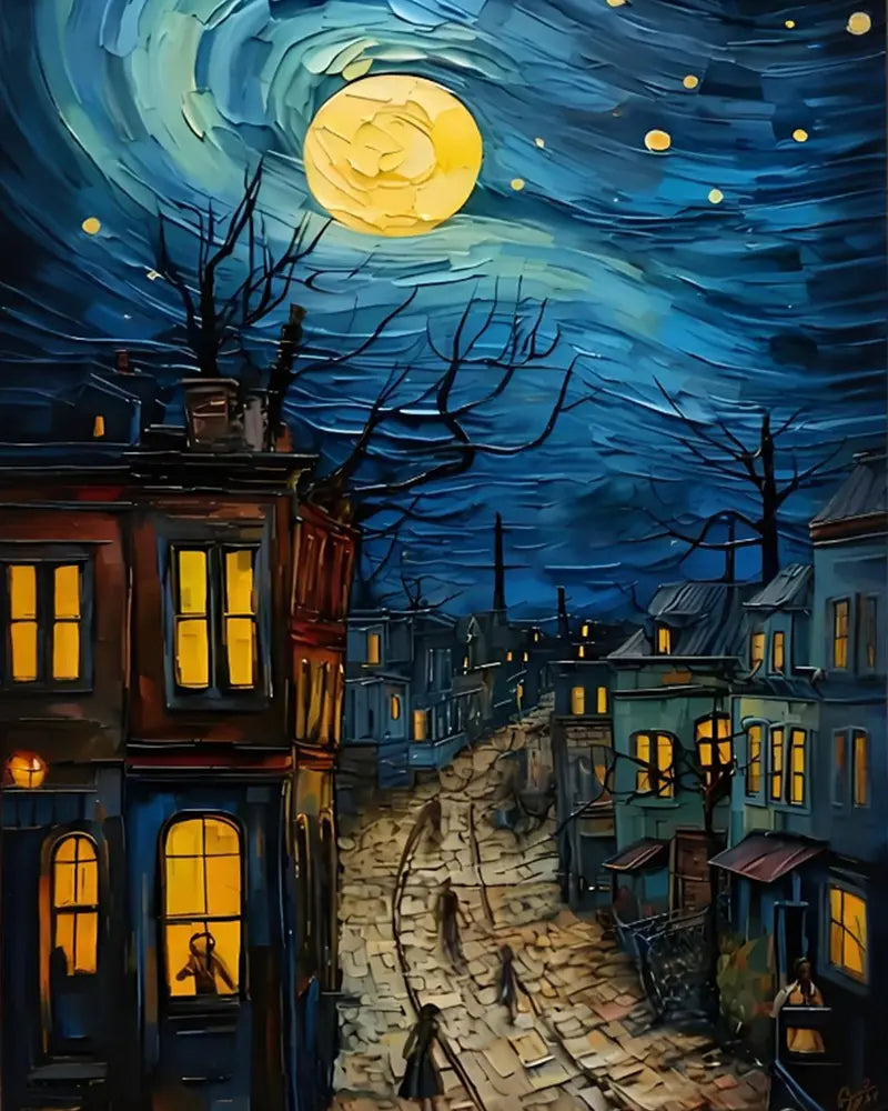 Starry Night Village - Paint by Numbers Kit