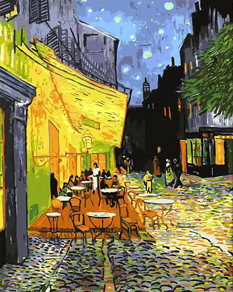 Cafe Terrace Night | Paint By Numbers Kit