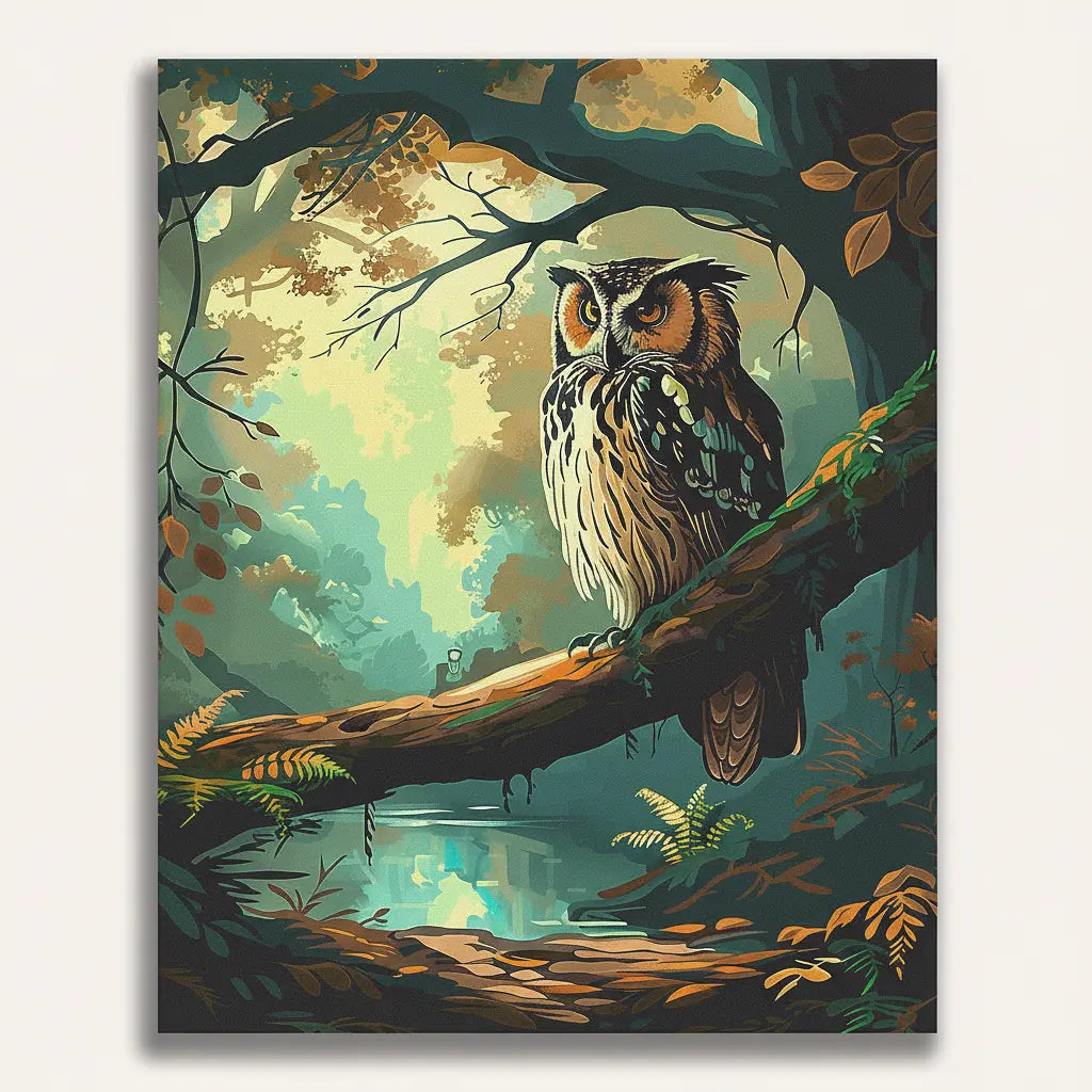 Forest Owl Painting - Framed Paint by Numbers Kit
