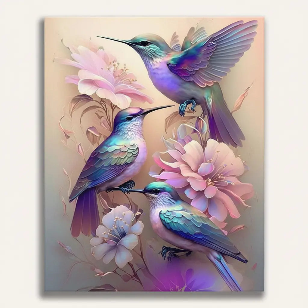 Hummingbird Blossoms - Framed Paint by Numbers Kit