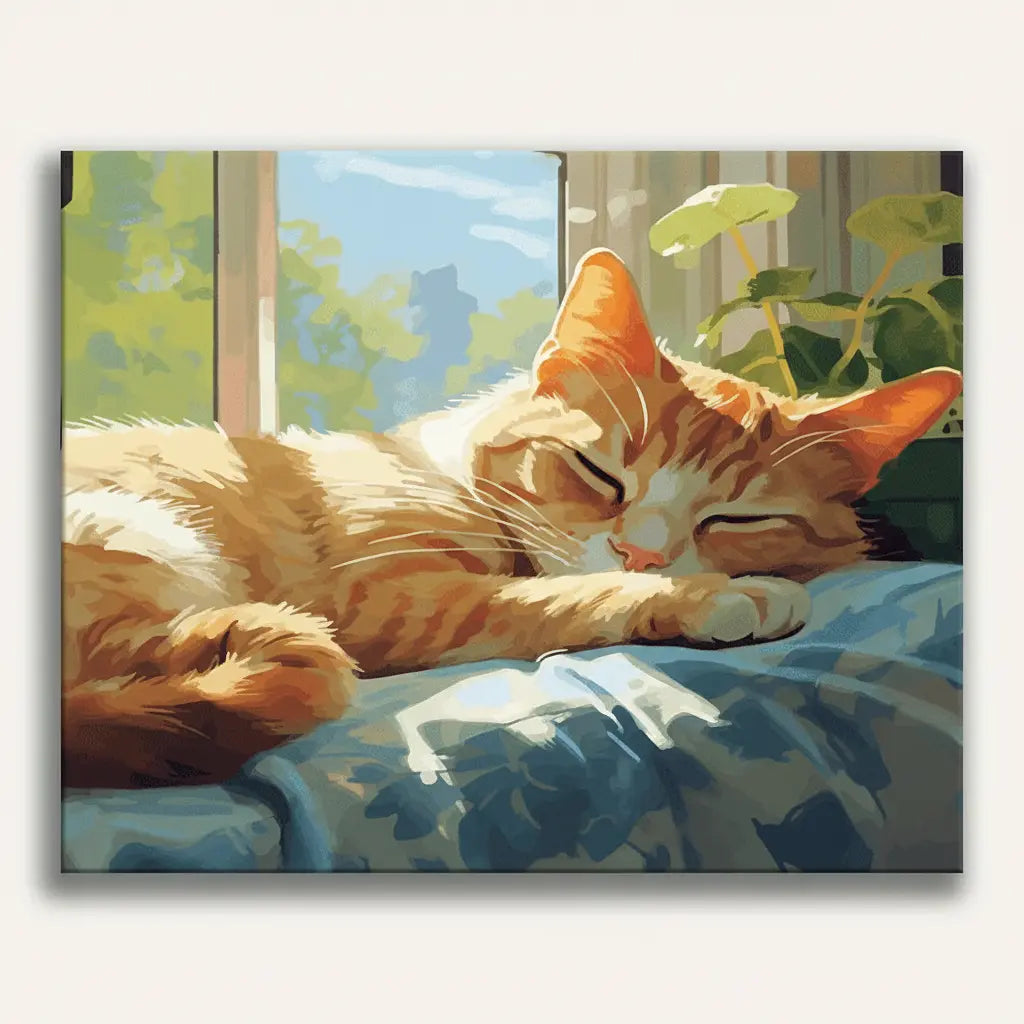 Sleepy Cat | Paint By Numbers Kit