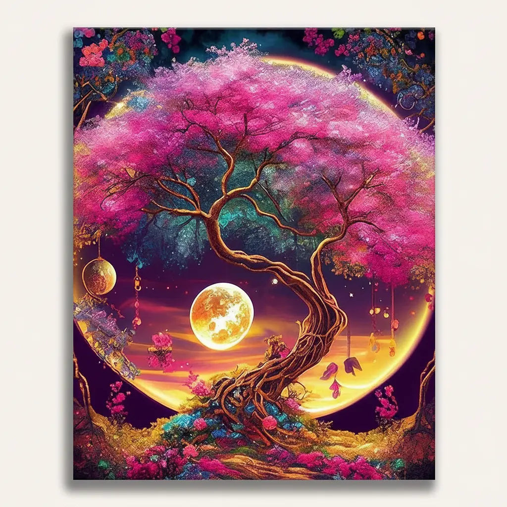 Cosmic Cherry Tree - Framed Paint by Numbers Kit