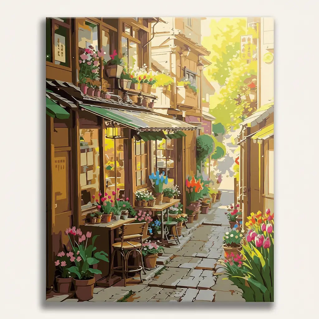 European Flower Shop - Framed Paint by Numbers Kit