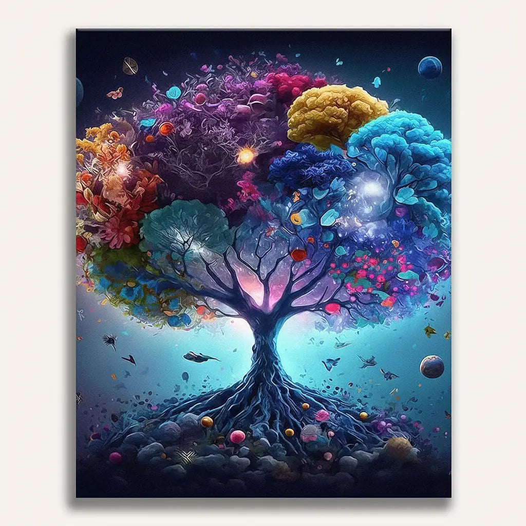 Cosmic Tree Dreams - Framed Paint by Numbers Kit