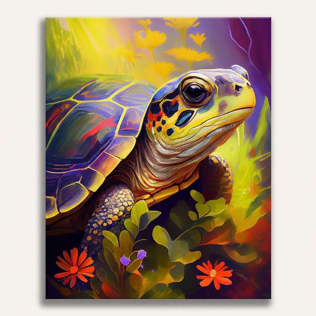 Vibrant Turtle Paradise - Framed Paint by Numbers Kit