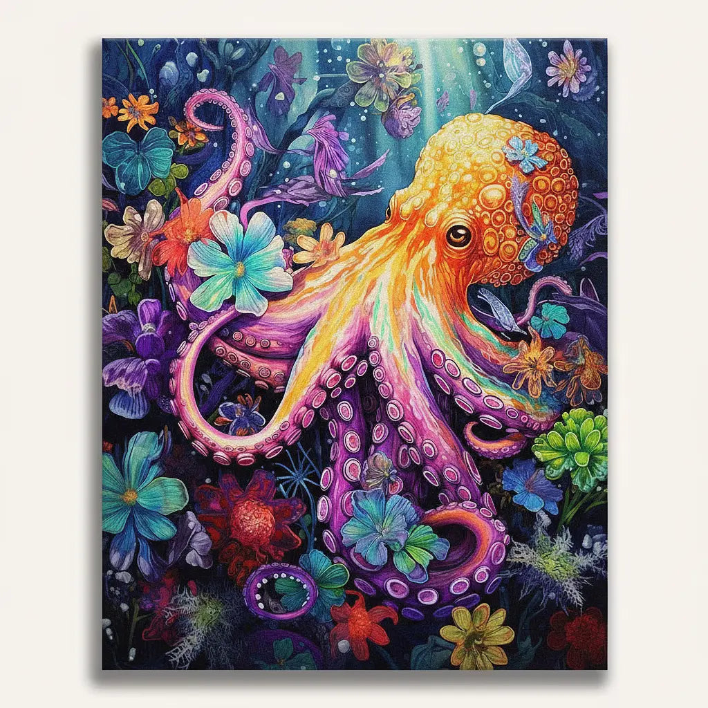 Vibrant Octopus Flowers | Paint By Numbers Kit