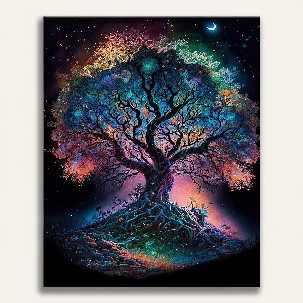 Cosmic Tree Painting - Framed Paint by Numbers Kit