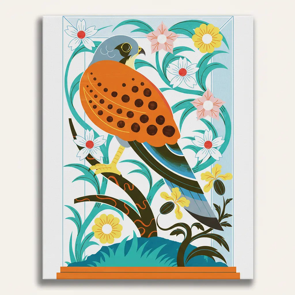 Floral Bird Paradise - Framed Paint by Numbers Kit