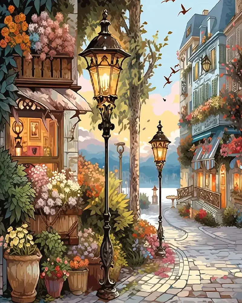 Charming Street Lamp - Paint by Numbers Kit