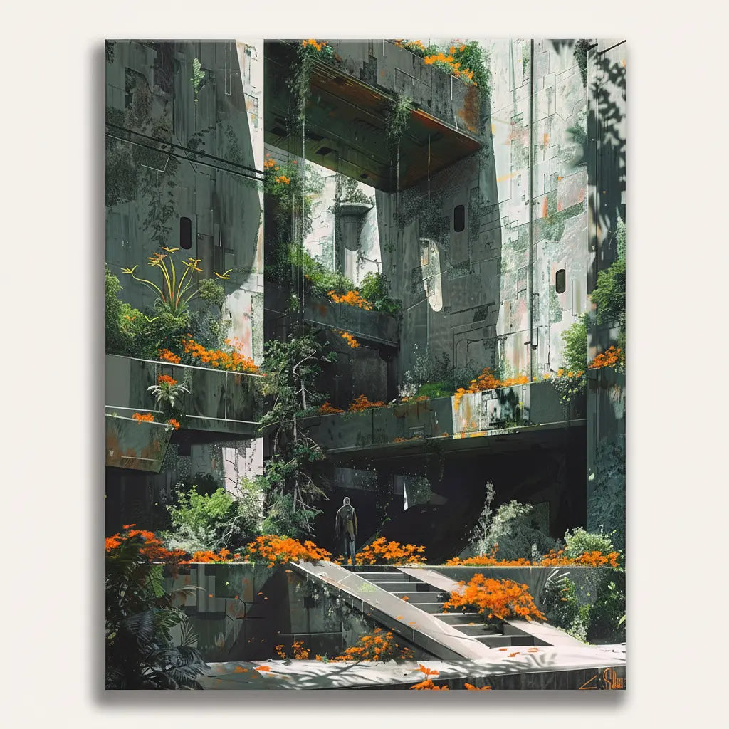 Overgrown Ruins Kit - Framed Paint by Numbers Kit