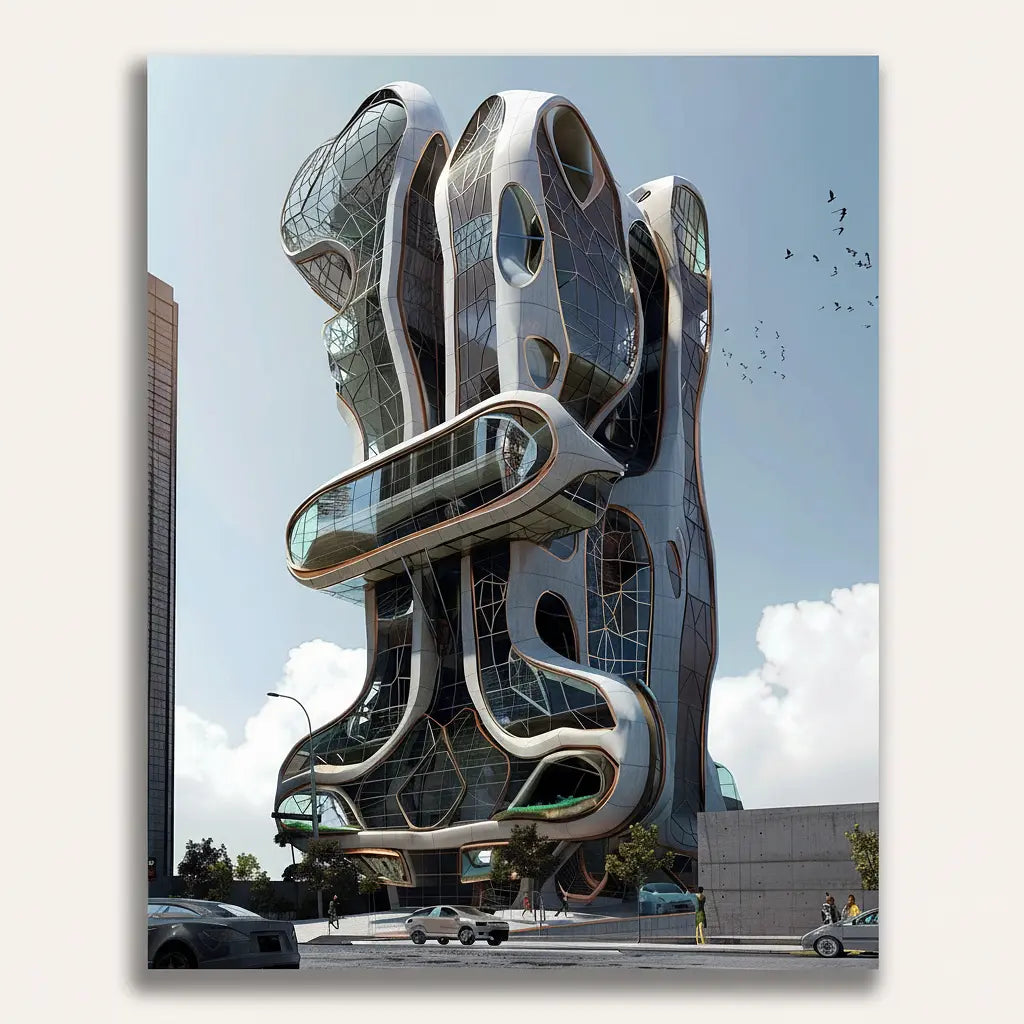 Futuristic Architecture Kit - Framed Paint by Numbers Kit