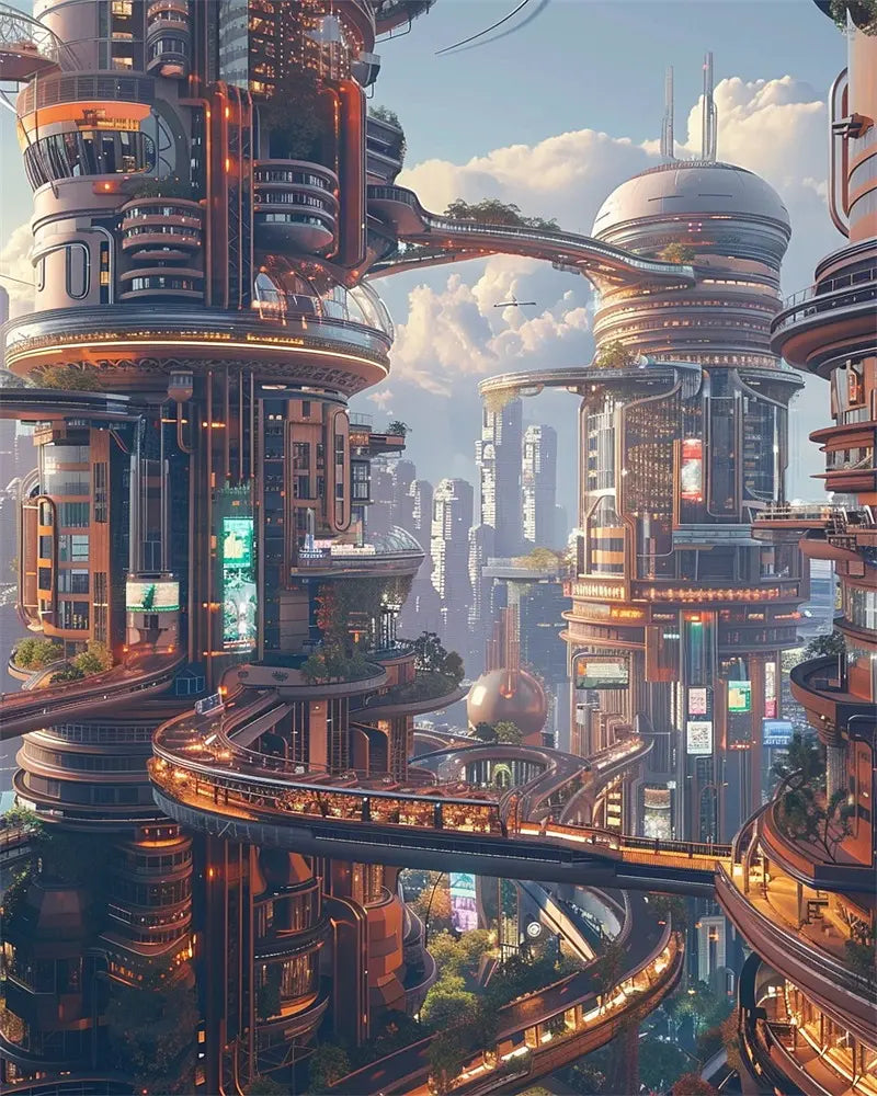 Futuristic City - Paint by Numbers Kit