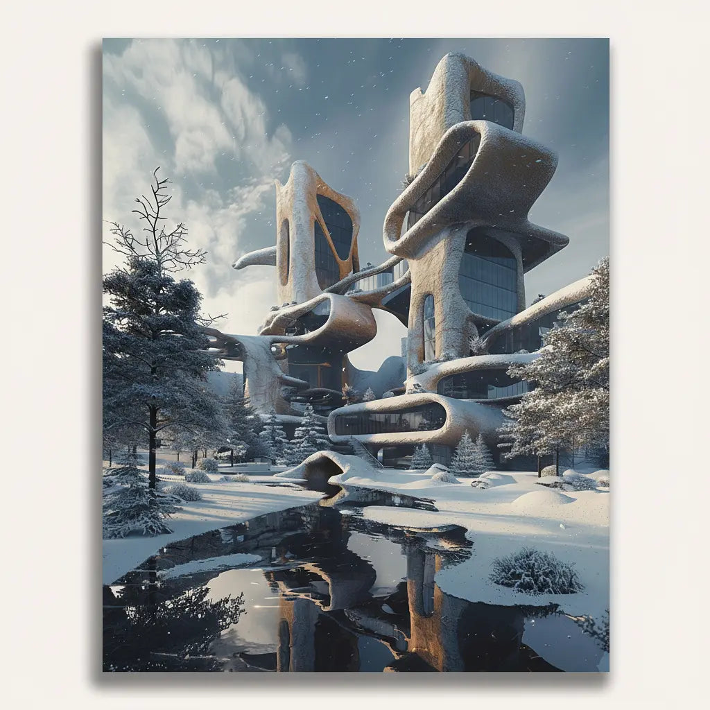 Futuristic Architecture Kit - Framed Paint by Numbers Kit