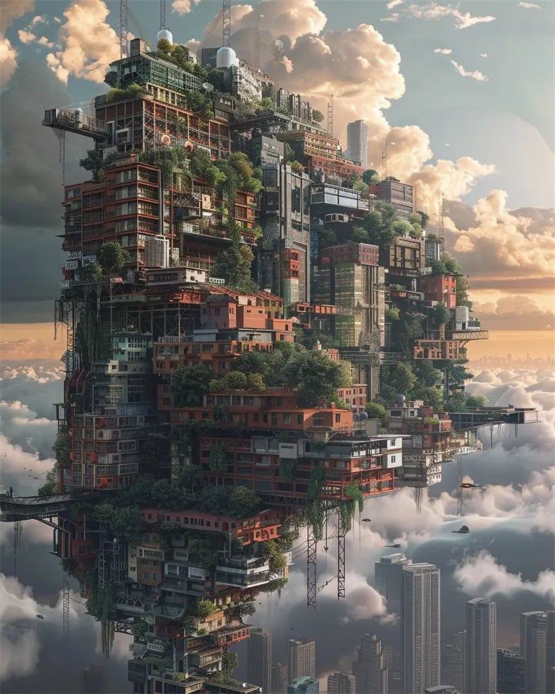 Sky City Painting - Paint by Numbers Kit