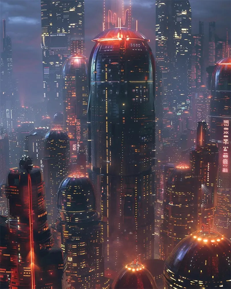Futuristic Cityscape - Paint by Numbers Kit