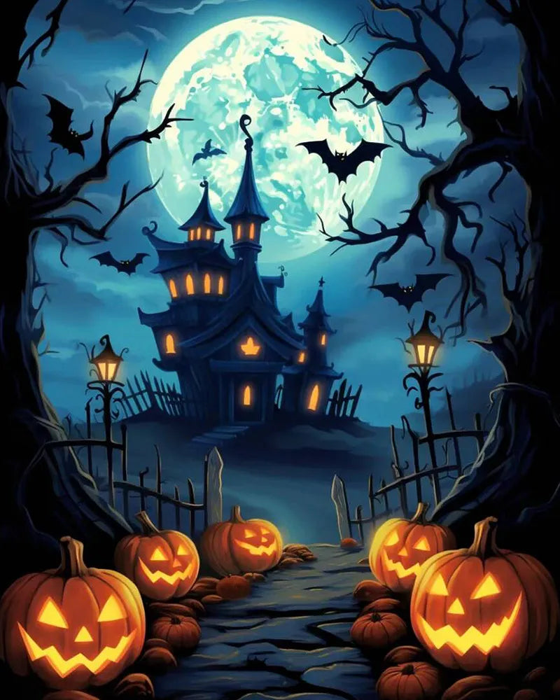 Haunted House Halloween | Paint By Numbers Kit