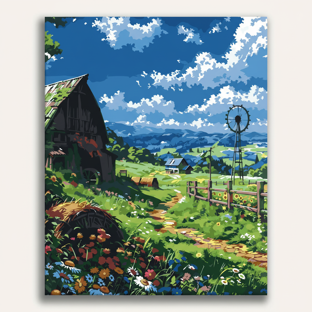 Countryside Farm Scene | Paint By Numbers Kit