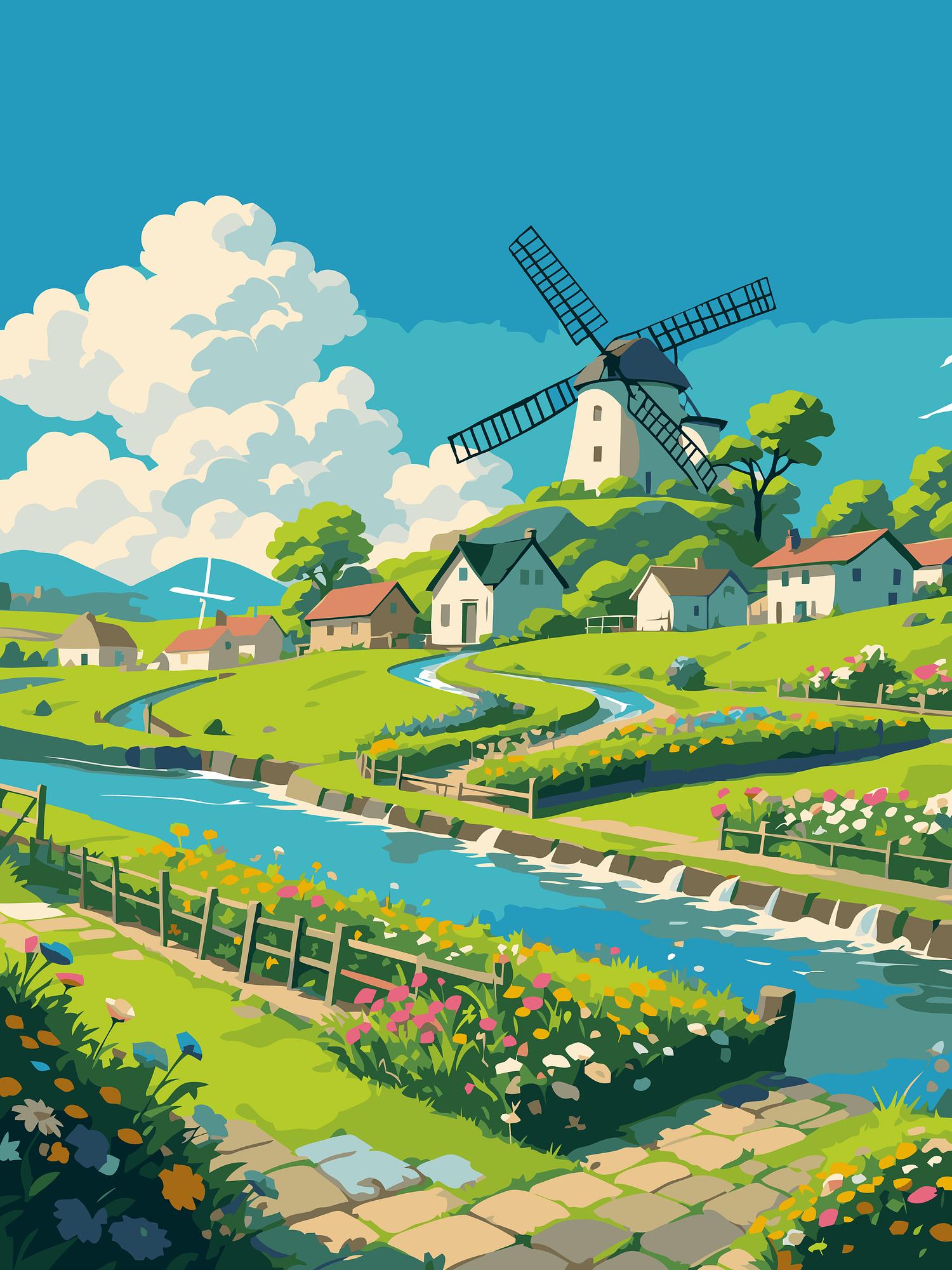 Dutch Countryside Village | Paint By Numbers Kit