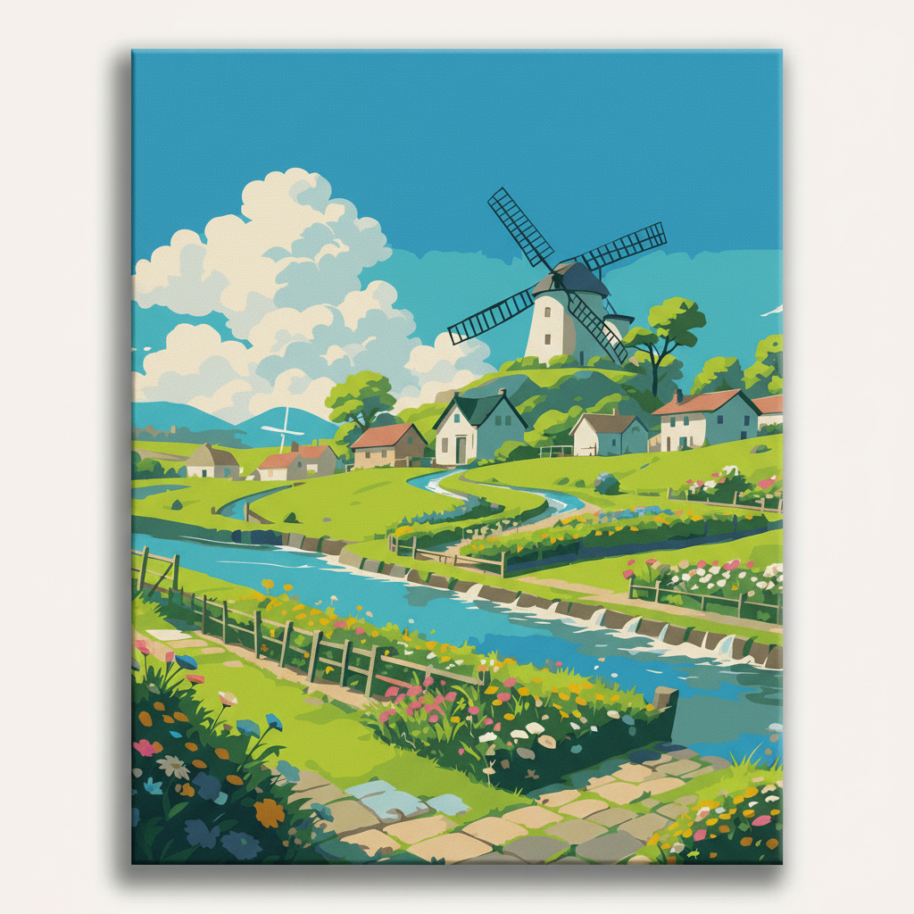 Dutch Countryside Village | Paint By Numbers Kit