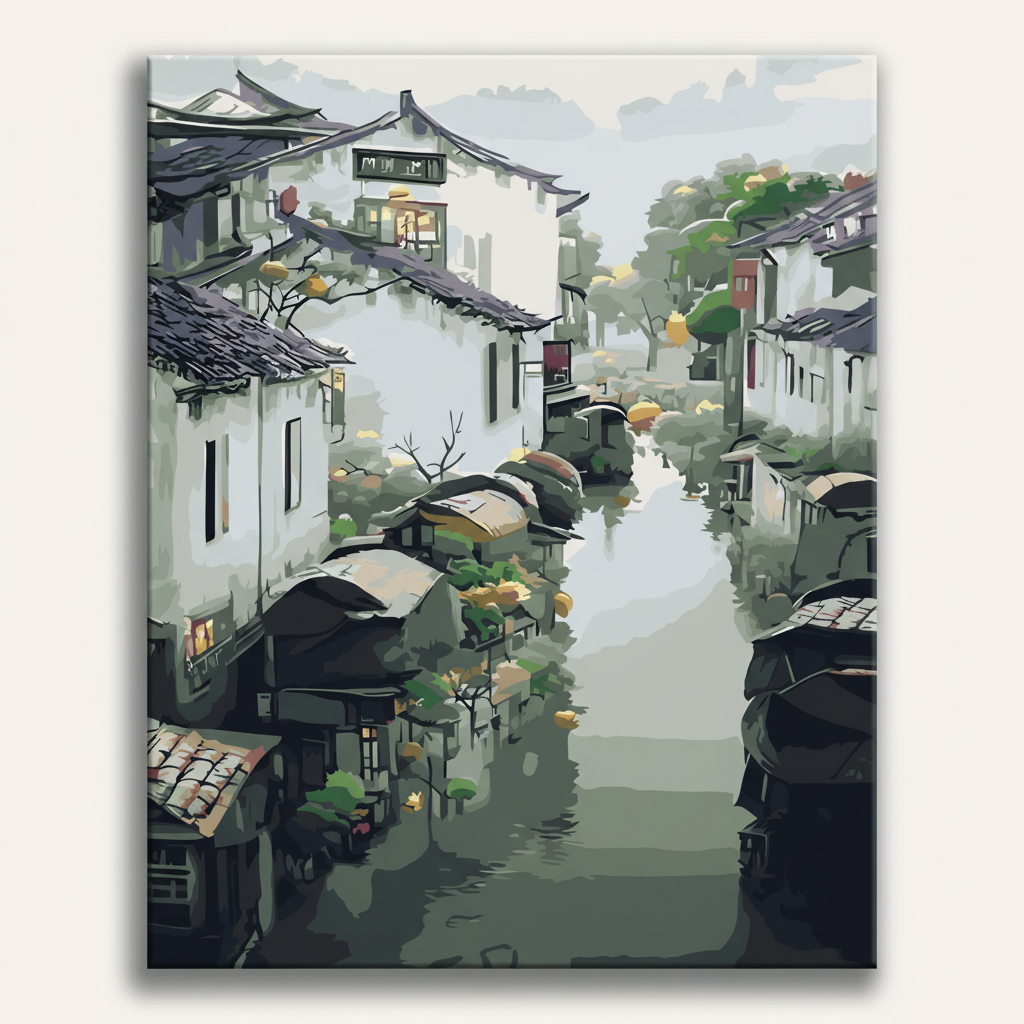 Watertown Canal Painting | Paint By Numbers Kit
