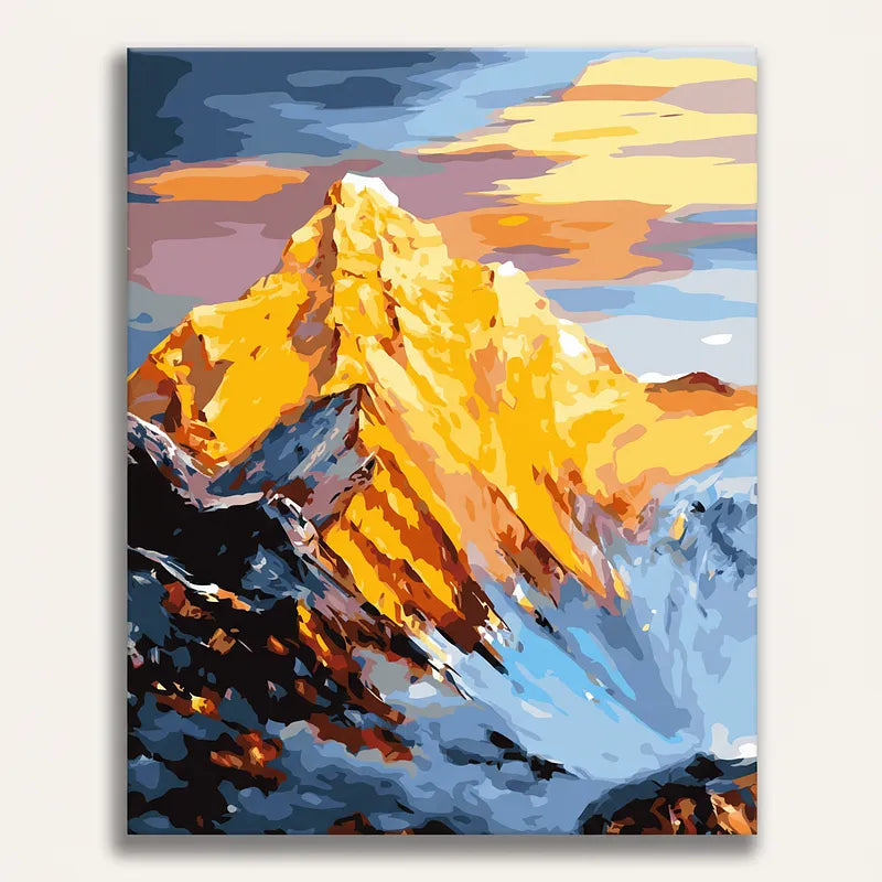 Golden Mountain Peaks | Paint By Numbers Kit
