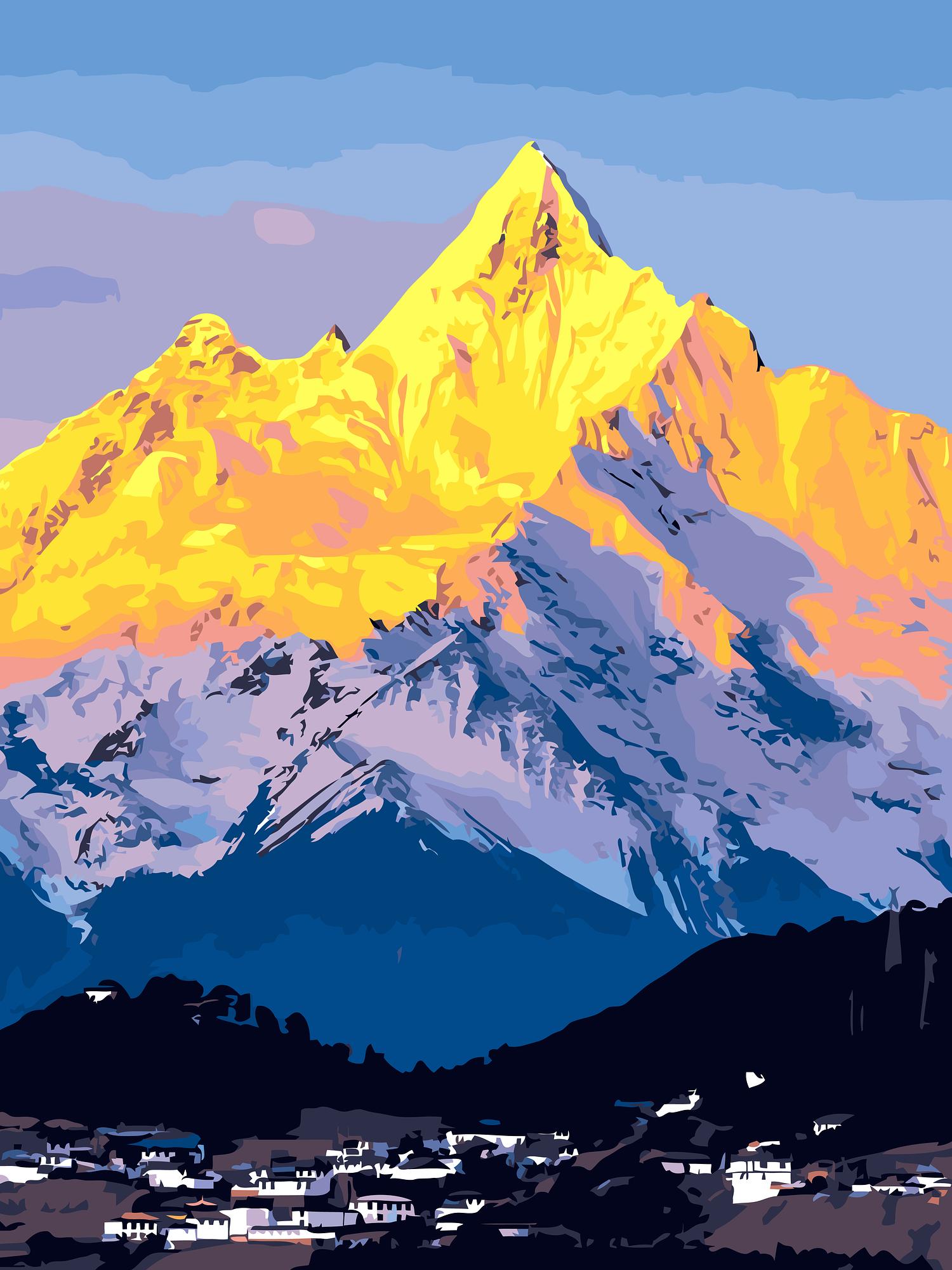 Golden Mountain Sunrise | Paint By Numbers Kit