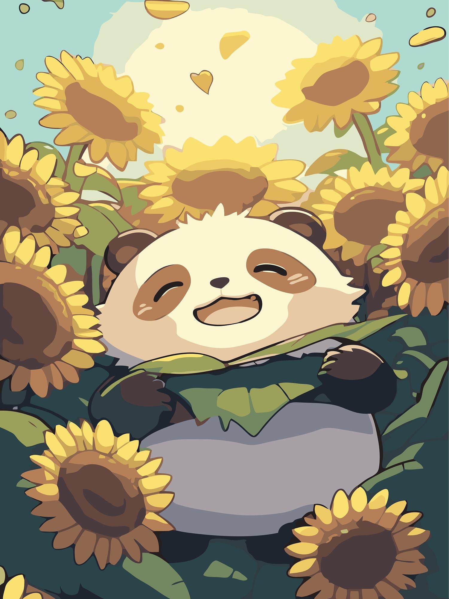Panda Sunflower Kit | Paint By Numbers Kit