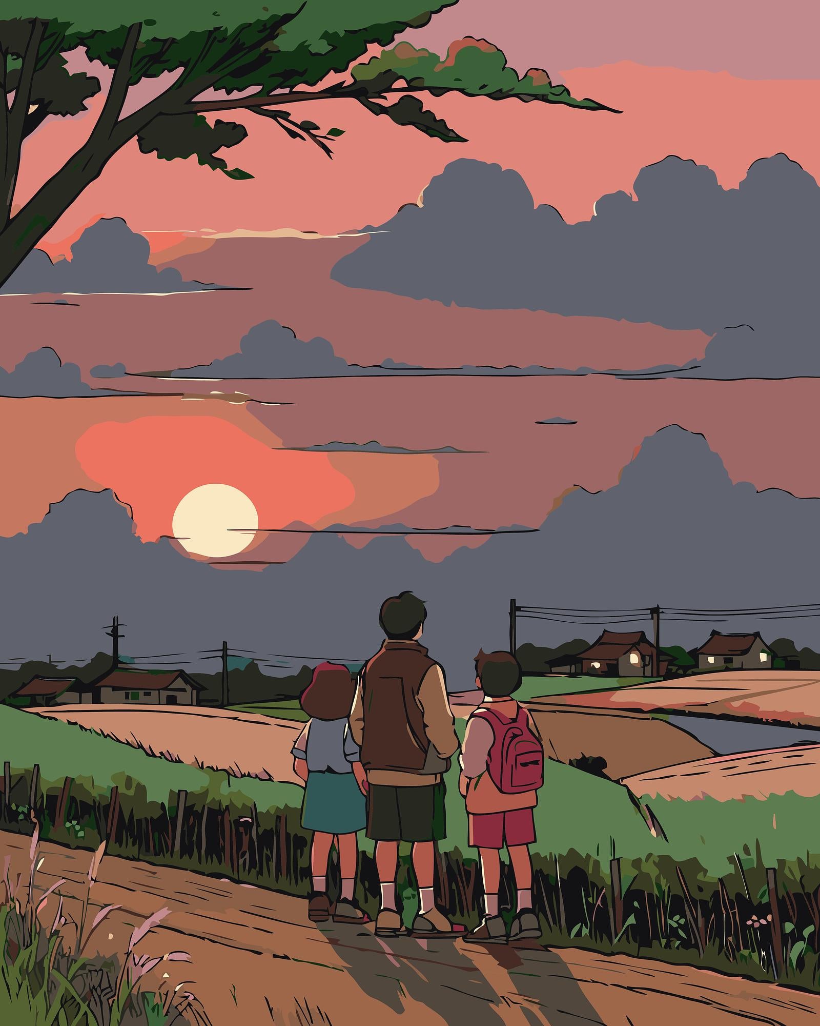 Sunset Village Journey | Paint By Numbers Kit