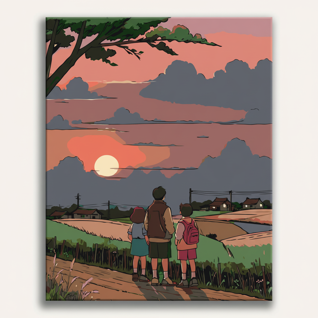 Sunset Village Journey | Paint By Numbers Kit