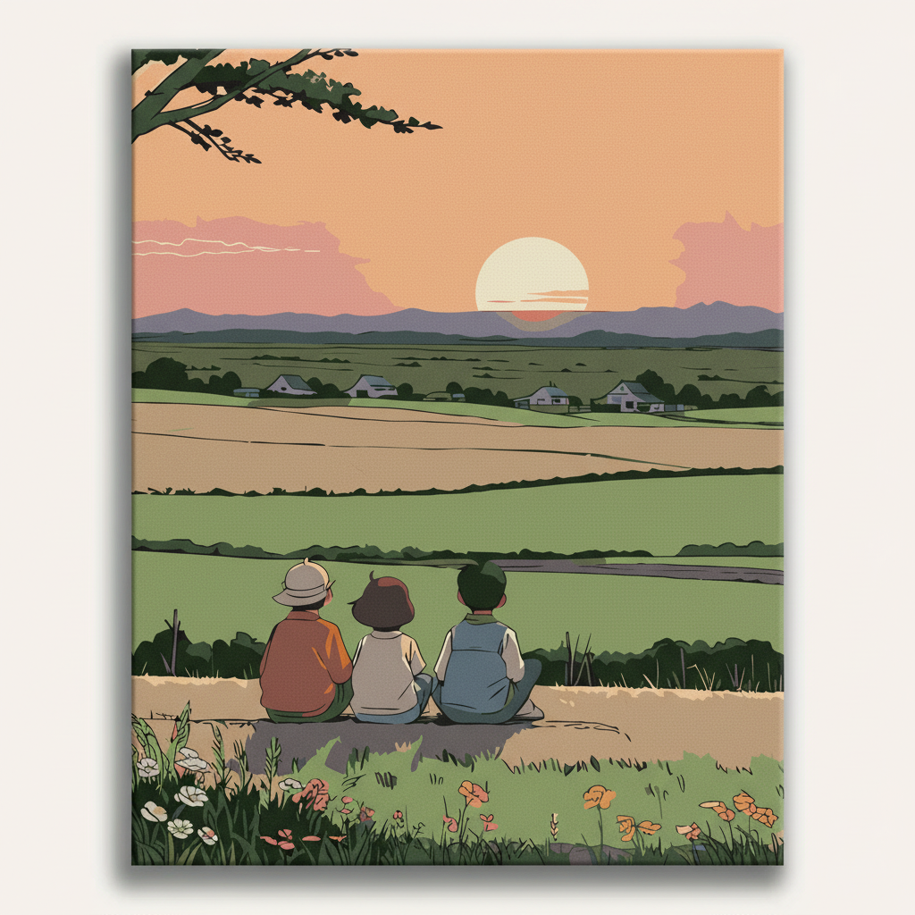 Sunset Friends Painting | Paint By Numbers Kit