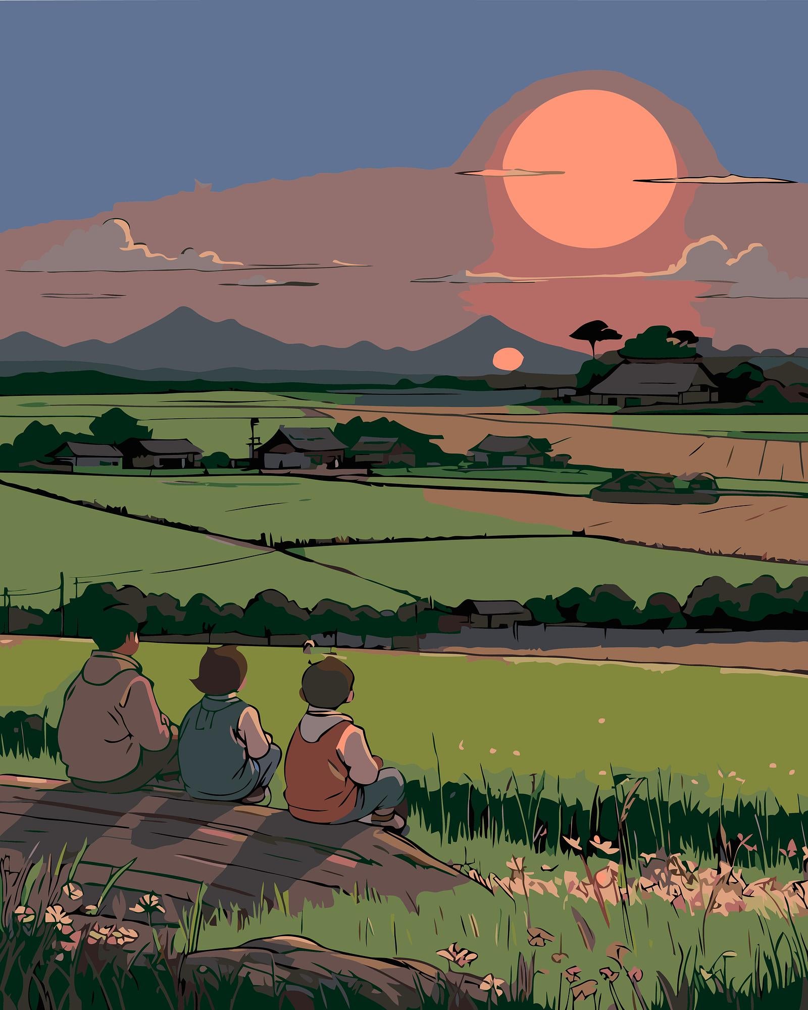 Sunset Valley View | Paint By Numbers Kit