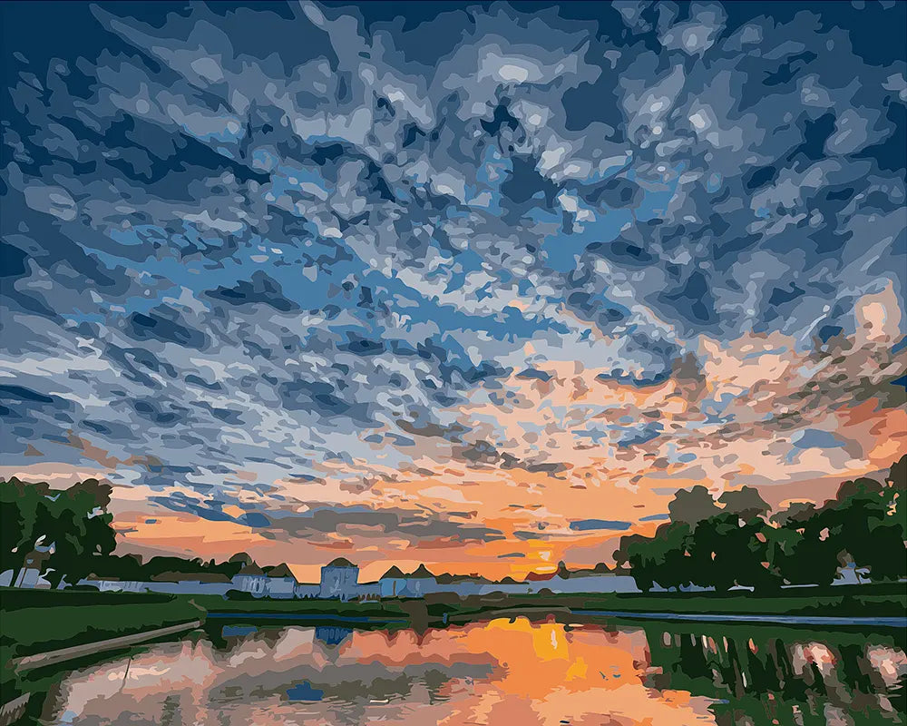 Peaceful Sunset Lake