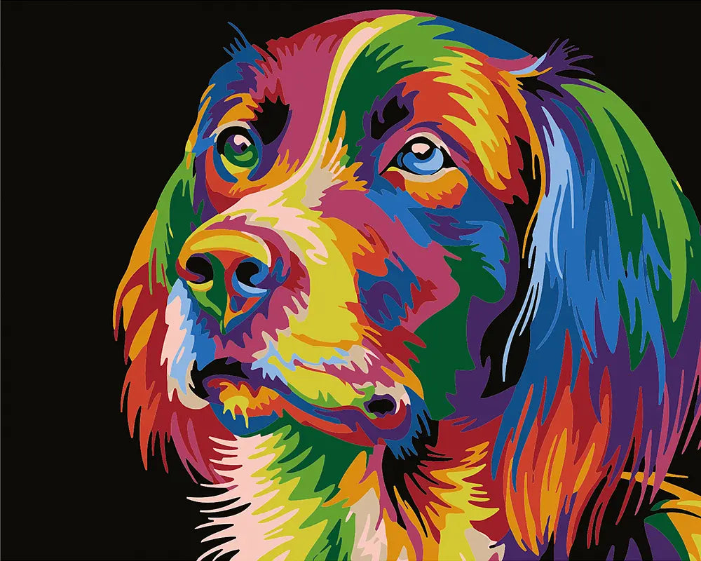 Rainbow Dog Portrait