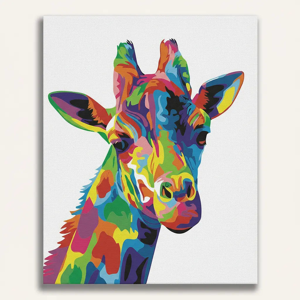 Rainbow Giraffe Portrait