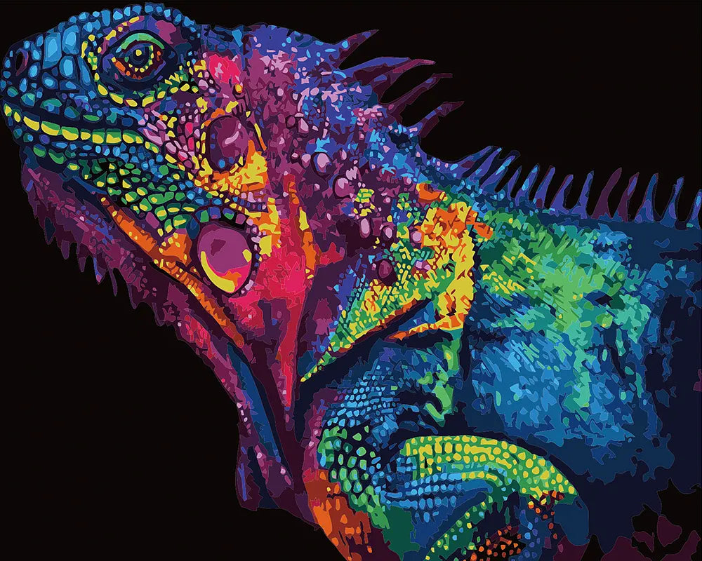 Rainbow Iguana Portrait