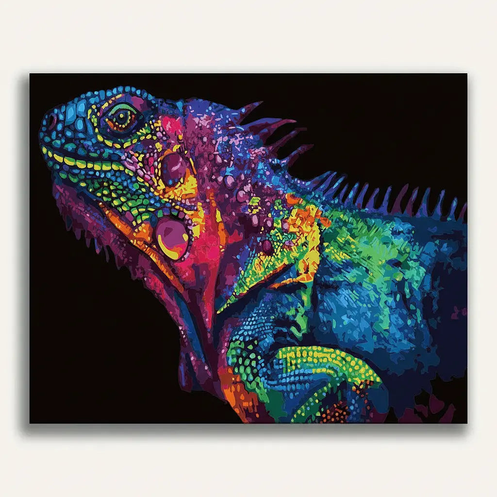 Rainbow Iguana Portrait